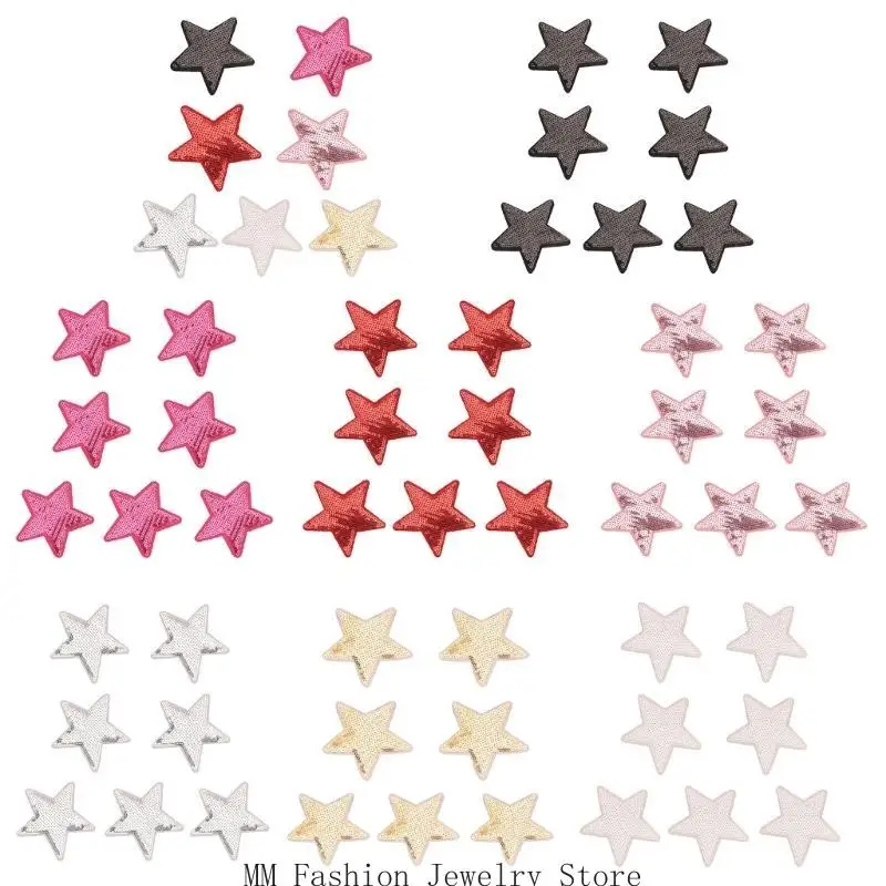 

D0UB 7 шт. набор нашивок со звездами и блестками, аксессуары для одежды, аппликация из ткани со звездами для модной шляпы, обуви