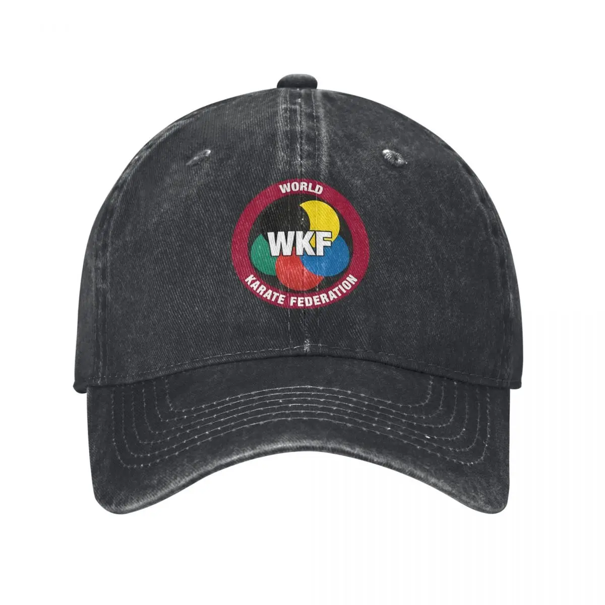 

New White T-shirt World Karate Federation (WKF) Logo demin Trucker Hat Outdoor Adventures Summer Hat Men's Baseball Cap