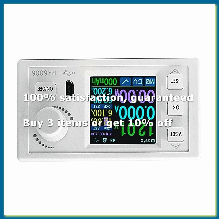 ●RK6006-BT 60V Digital Display Adjustable DC Voltage Regulator 6A Micro-USB Interface 1.54 Inch LCD Display