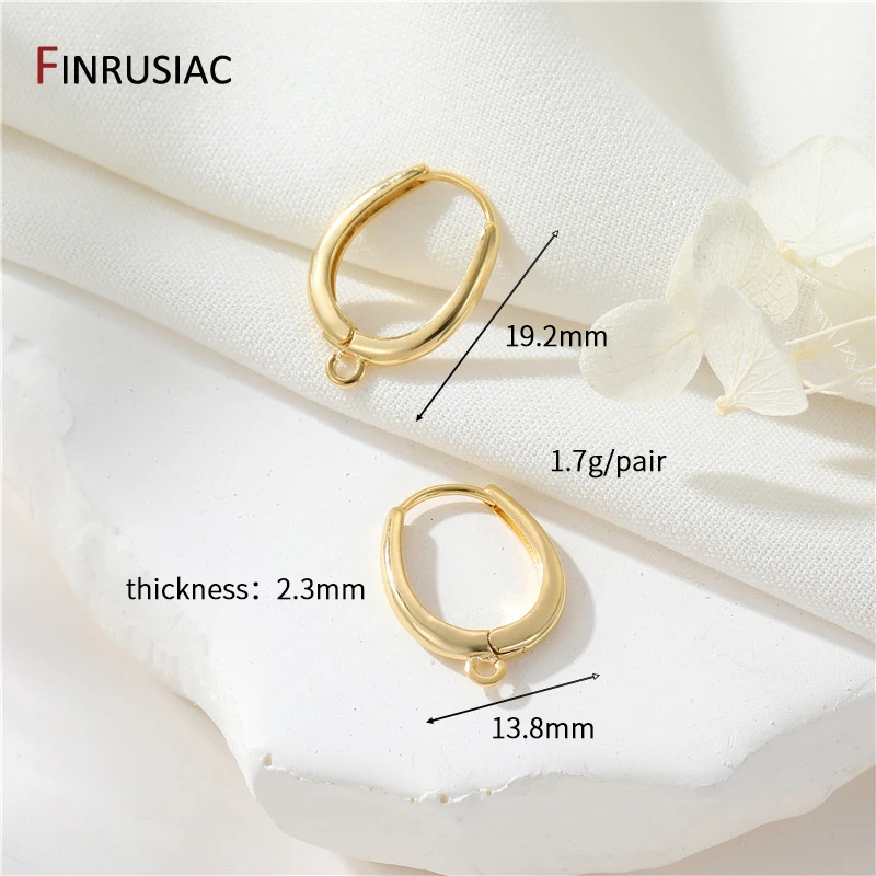 14K vergoldete Ohrringhaken, runde Creolen für Schmuckherstellung, Befestigungselemente für Ohrringe, DIY-Ohrring-Zubehör – Detail 14