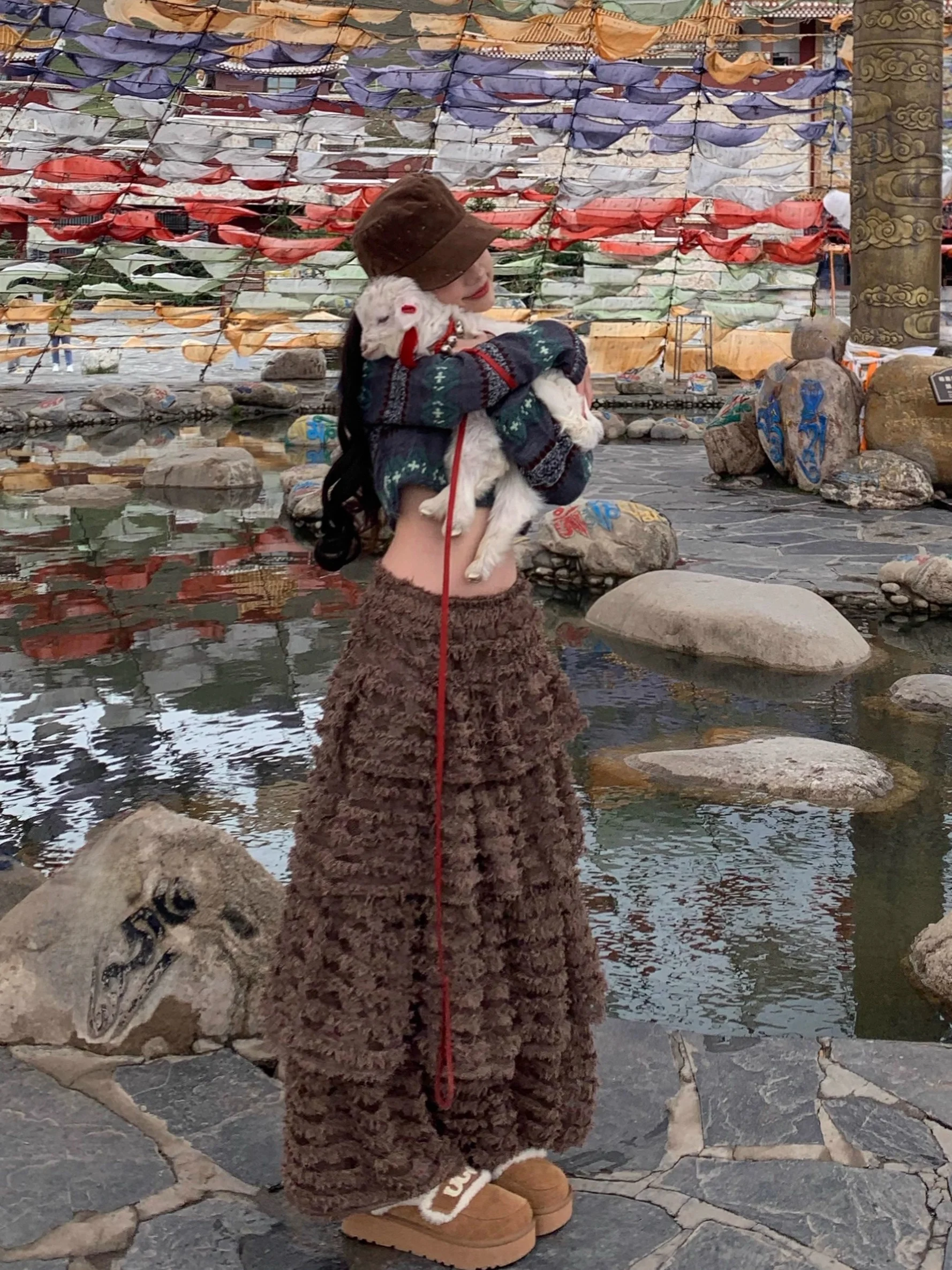 

Ретро-юбка с высокой талией, многоярусная, из полиэфирного волокна, для женщин, повседневная, модная, осень 2025, JiaersTag2025