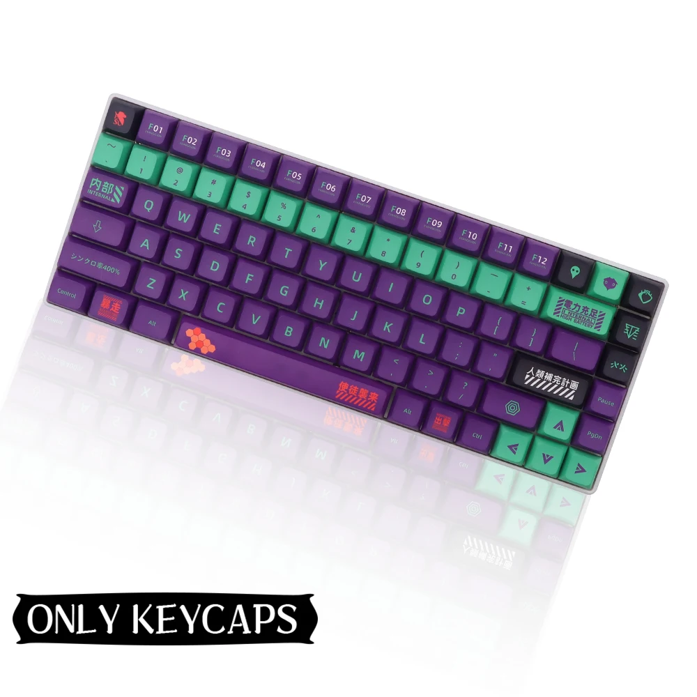 Tema eva animação japonesa keycaps personalizados xda perfil pbt tintura sublimação keycap para gmk mx interruptor teclado mecânico