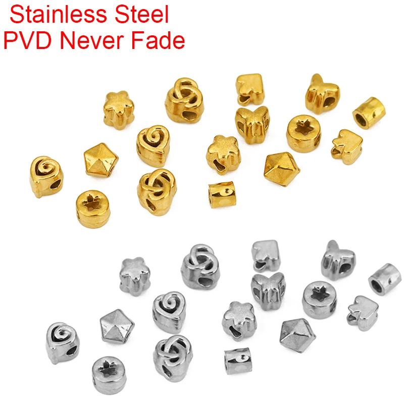 10 قطعة الفولاذ المقاوم للصدأ القلب خرز قلادة لا تتلاشى أبدًا PVD كبير الحفرة الكبيرة سوار خزر عازل DIY بها بنفسك صنع المجوهرات النتائج #1