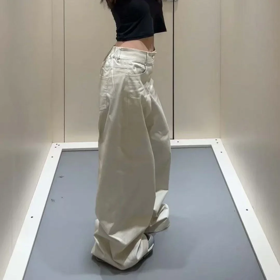 Брендовые широкие брюки с высокой талией al, свободные утягивающие прямые драпированные брюки, универсальные повседневные женские модные брюки