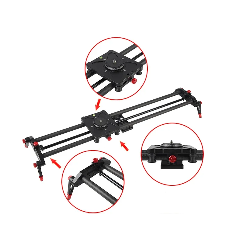 80/100/120cm Adjustable Carbon Fiber DSLR Camera Slider Shooting Stabilizer Rail Photography Dolly Track Slider For Video