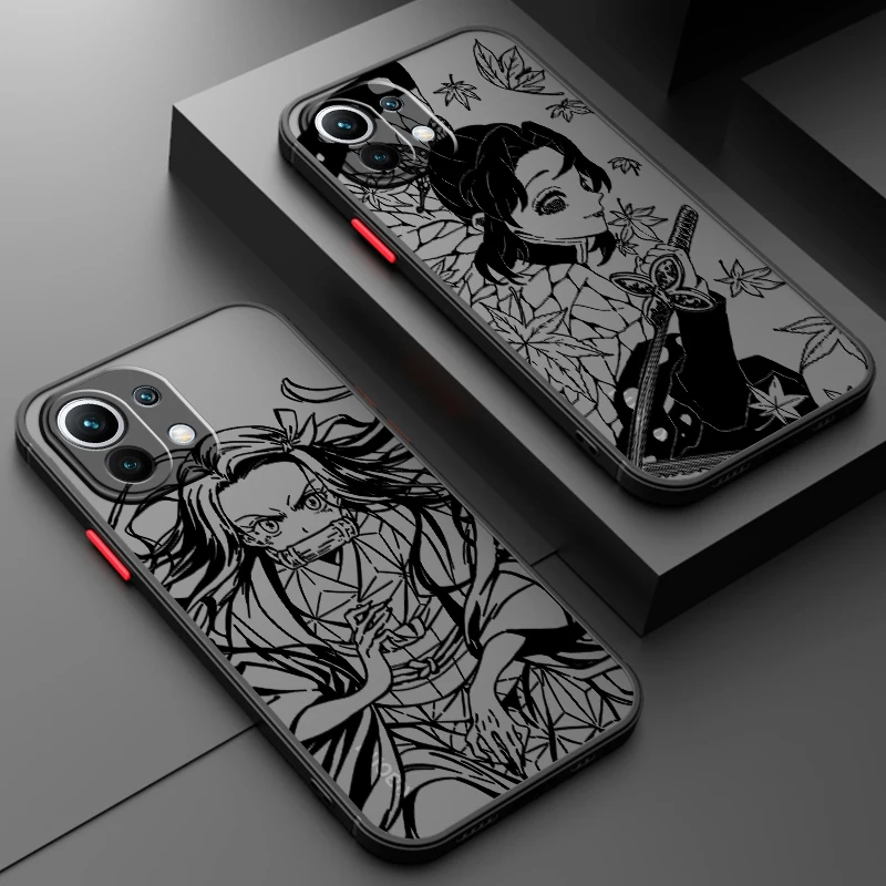 Demon Slayer Art Cool Cute Frosted Translucent For Xiaomi Mi 13 12 12T 11T 11 11i 10T 10 9T Pro Lite Ultra 5G Cover Phone Case