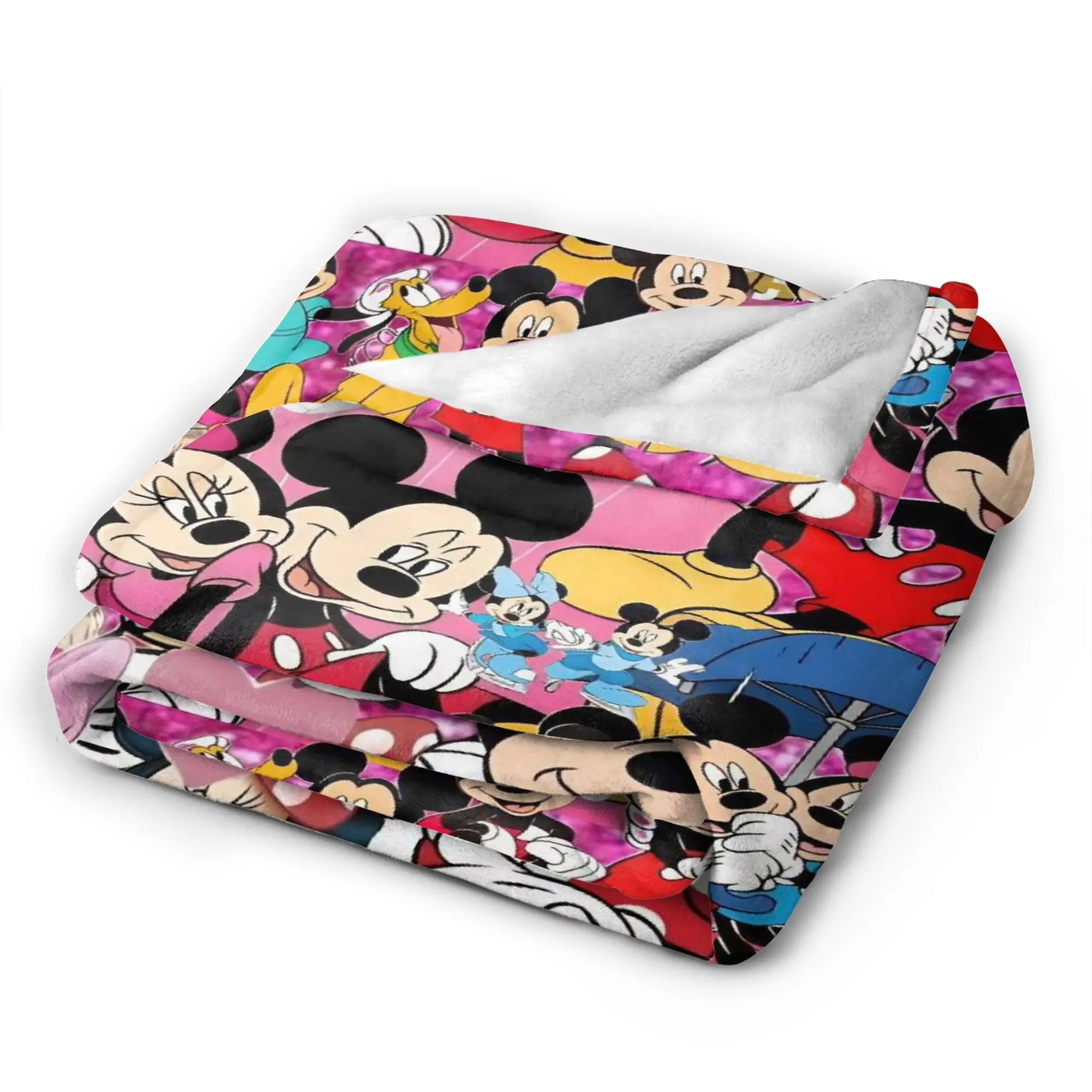 ميكي وميني الكرتون الماوس شخصية بطانية مضحك أفخم رمي بطانية لغرفة النوم ديكور الفانيلا المفرش غطاء السرير #5