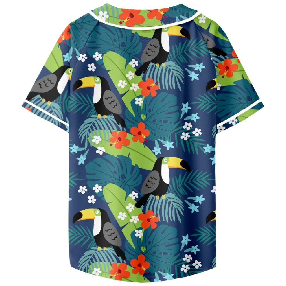 Toucan short sleeve Baseball Short Sleeve Baseball Jersey Number Outfit Men and Woman Short Sleeve Women