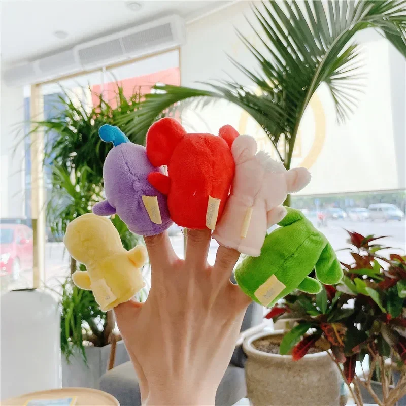 1 stücke Finger Spielzeug Baby Mini Handpuppen Kreative Cartoon Tier Plüsch Spielzeug Befrieden Puppe Kawaii Geburtstag Geschenke Interaktive Spiel