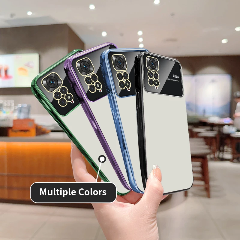 for Xiaomi Redmi Note 11 Pro 5G 11S Case Luxury 6D Plating Clear Large Window Lens Film Soft Cute Phone Cover RedmiNote11sPro5G