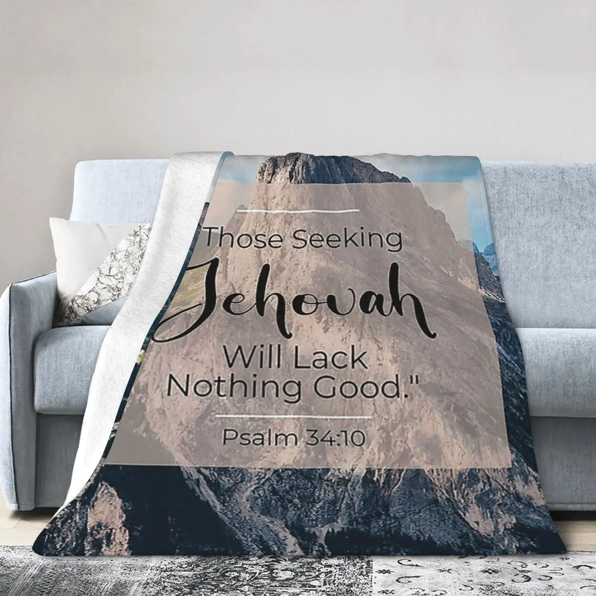 JW 2022 Year Text Those Seeking Jehovah Will Lack Nothing Good Blankets Soft Flannel Throw Blanket Cover for Bed Living room