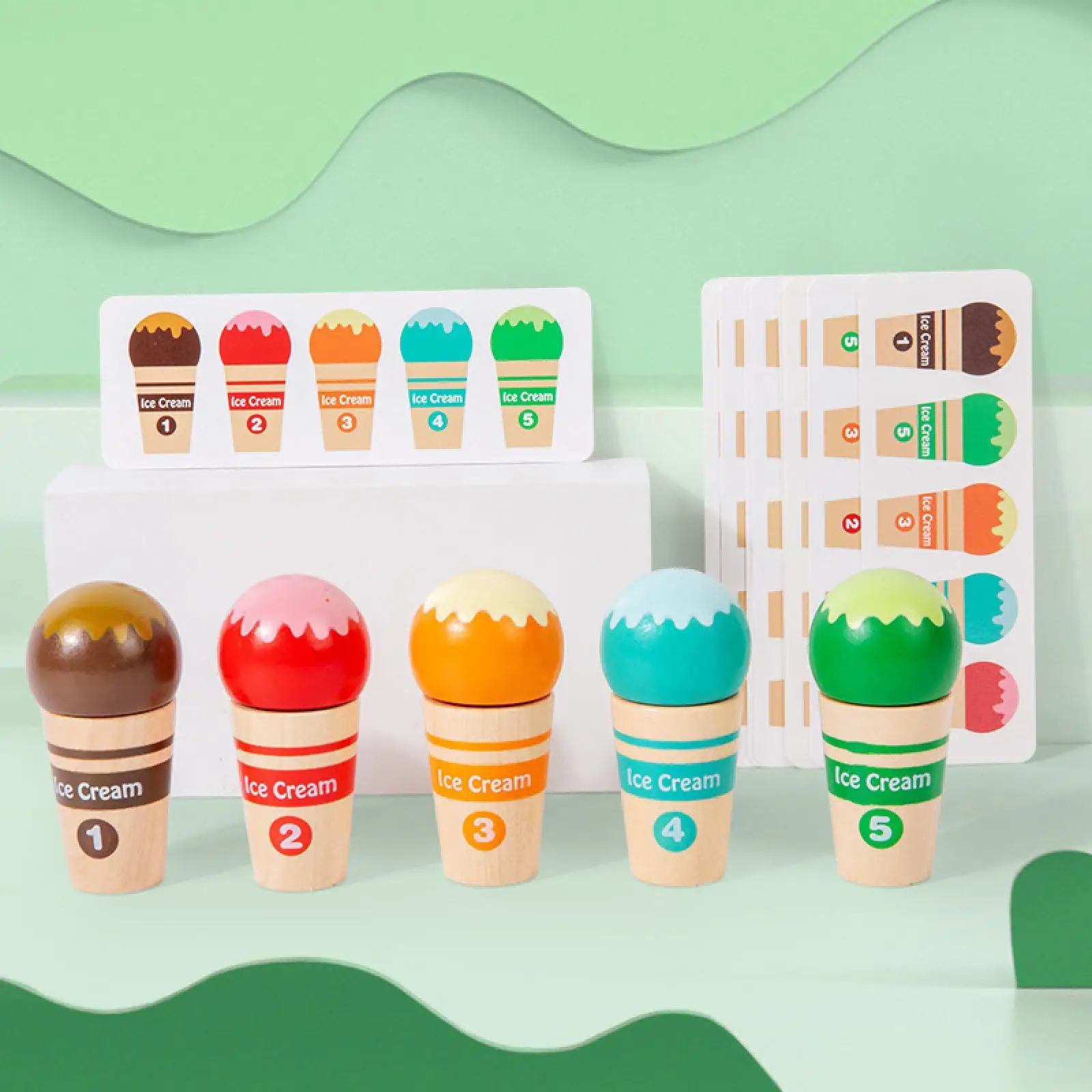 Jogo de correspondência de classificação de cores Brinquedo de aprendizagem de sorvete de Natal de Páscoa para crianças