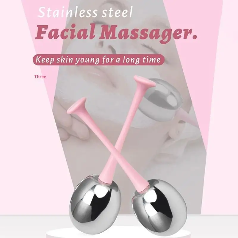 1/2 Stück Edelstahl-Kühlkugeln für Gesichtsbehandlungen, Gesichts-Eiskugeln für Anti-Aging-Gesichts- und Augenmassage, Hautpflegegerät. – Detail 5