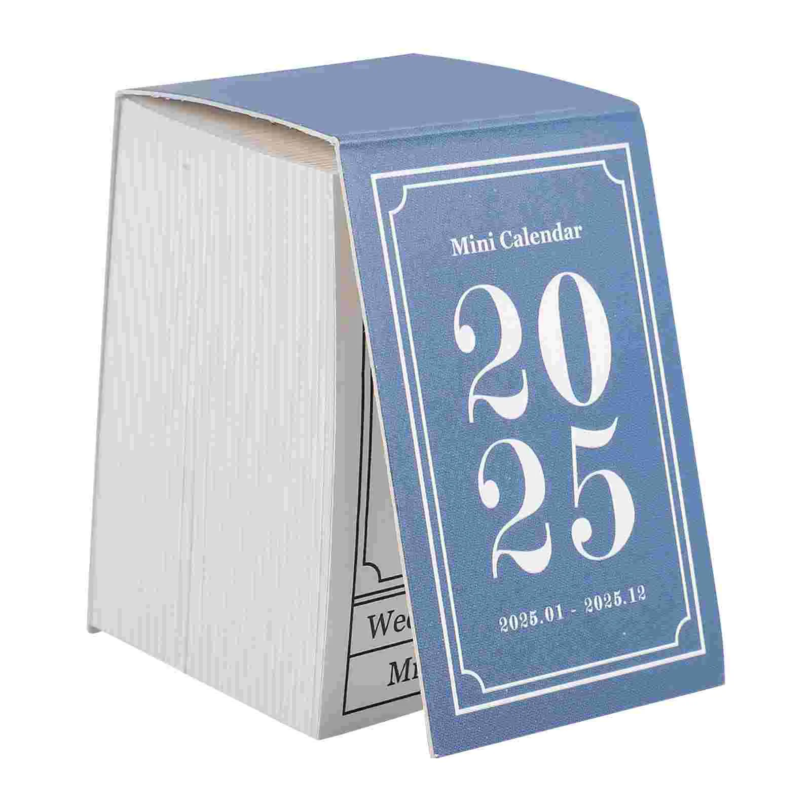 Retro Mini Calendar Desktop Decor Small Creative Scrapbook Miniature 2025 Vintage for Table