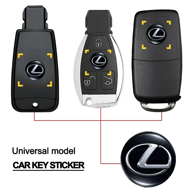 14/16 مللي متر الألومنيوم شعار السيارة مفتاح ملصق اكسسوارات لكزس F SPORT LBX NX RX 350h 450h المكونات في الهجين ES UX 300e GS GX IS LS #3
