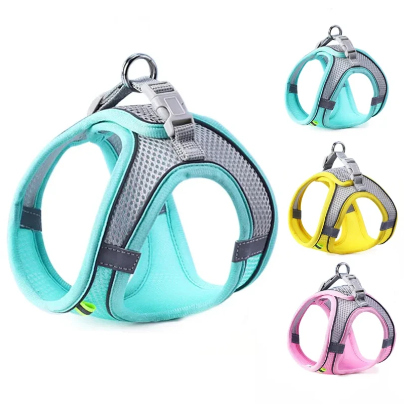 

Cat Dog Harness Vest Chest Rope Set Reflective Breathable Adjustable Pet Harness for Small Medium Dogs Outdoor Walking