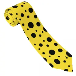Mens Tie Classic Neckties Yellow Background With Black Polka Dots Kento Nanami  Narrow Collar Slim Casual Tie Accessories Gift