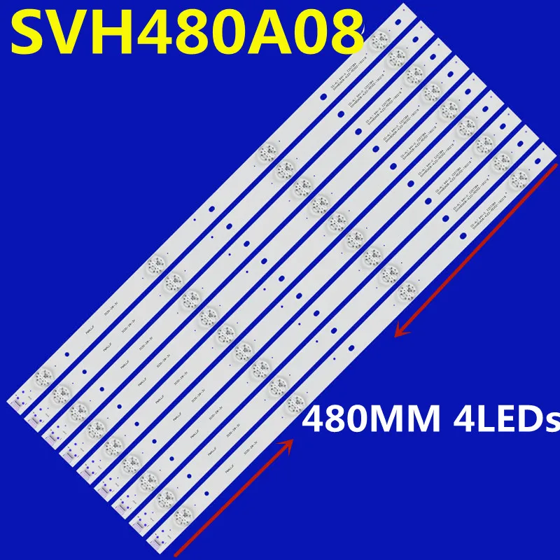 9PCS 3VLED Backlight Strip For SVH480A08_4LED_REV02 LED48EC520UA LED48K300U LED48EC290N