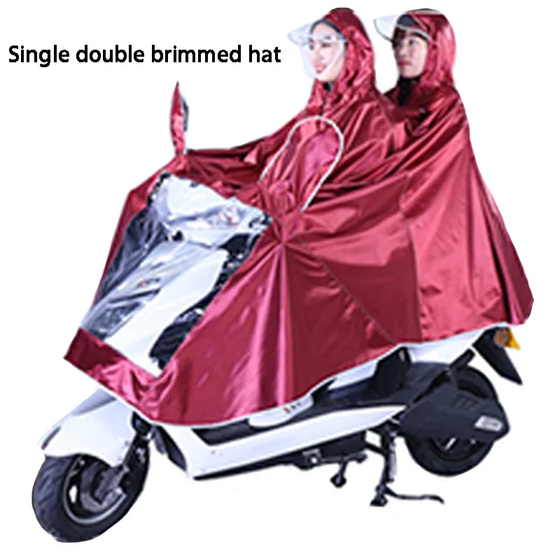 Electric Bicycles Motorcycles Rain Jackets Adult Riding Double-layer TransparentLarge Hood ThickFabric Motorcycle Rider Raincoat