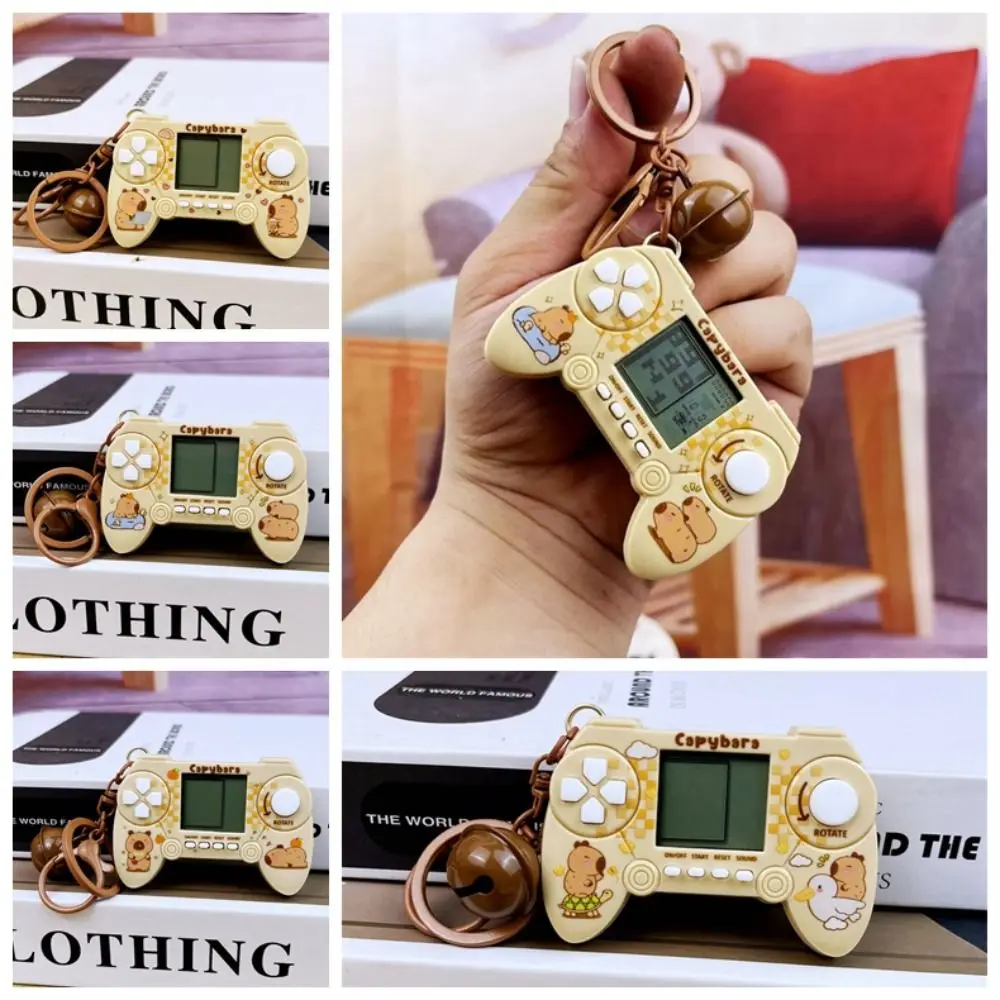 Game Controller Mini Game Keychain Bag Charm Handheld Capybara Keychain Pocket Cartoon Game Console Pendant Small Gifts