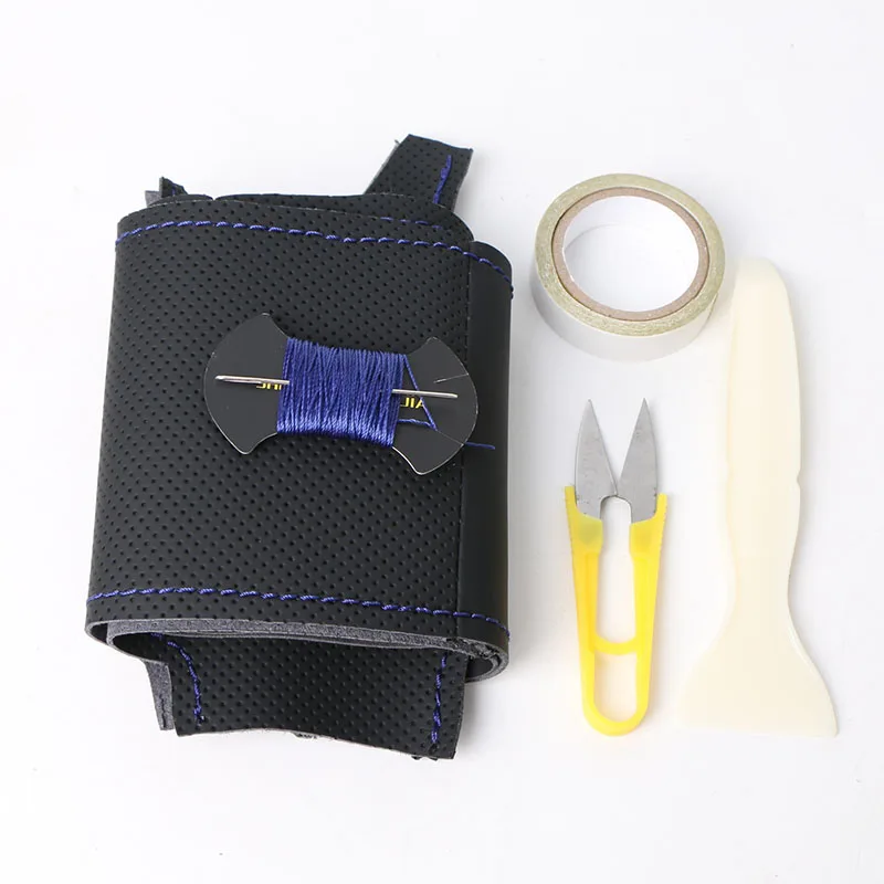 غطاء عجلة قيادة السيارة مخصص من الجلد من الألياف الدقيقة لسيارة جيب كوماندر XK جراند شيروكي III شيروكي IV KK دودج نيترو أسود