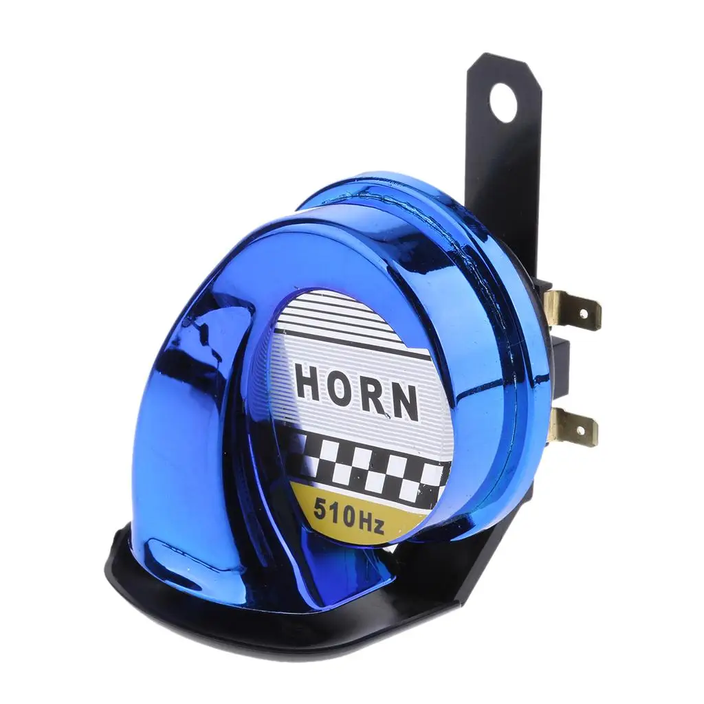 Car Motorcycle 130dB Loud Snail Air Horn Siren Waterproof 510hz 12V DC Blue Low Power Consumption and High Performance