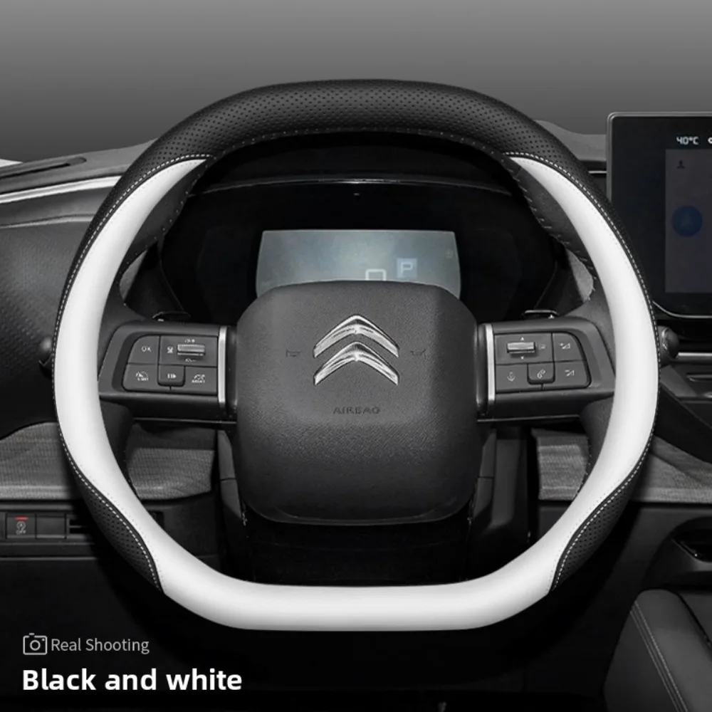 Leather Car Steering Wheel Cover for  New Citroen E-C4 C4 2022 2023 2024 2025 2026 Auto Interior Accessories