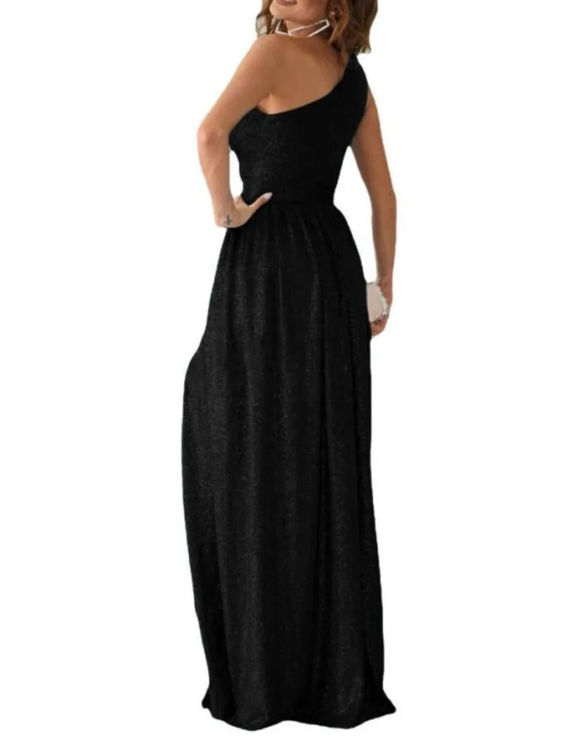 2025 Hot Sale Shoulderless Sleeveless Sparkling Sexy Hollow Slit Long Dress Women Dress - Image 6