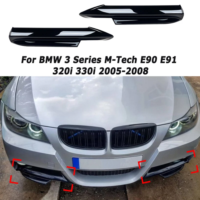 

Car Front Bumper Wrap Corner for BMW 3 Series M-Tech E90 E91 320i 330i 2005-2008 Splitters Tuning Car Accessories Aftermarket