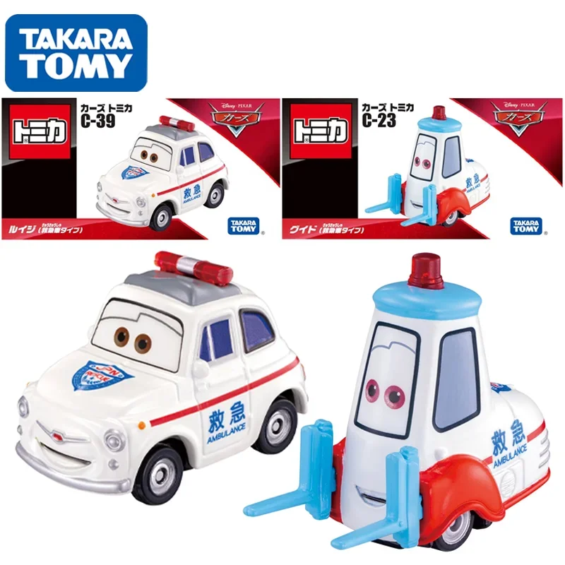 

TAKARA TOMY Tomica Disney CARS C-39 Luigi C-23 Guido Ambulance Alloy Toy Motor Diecast Metal Model Gift