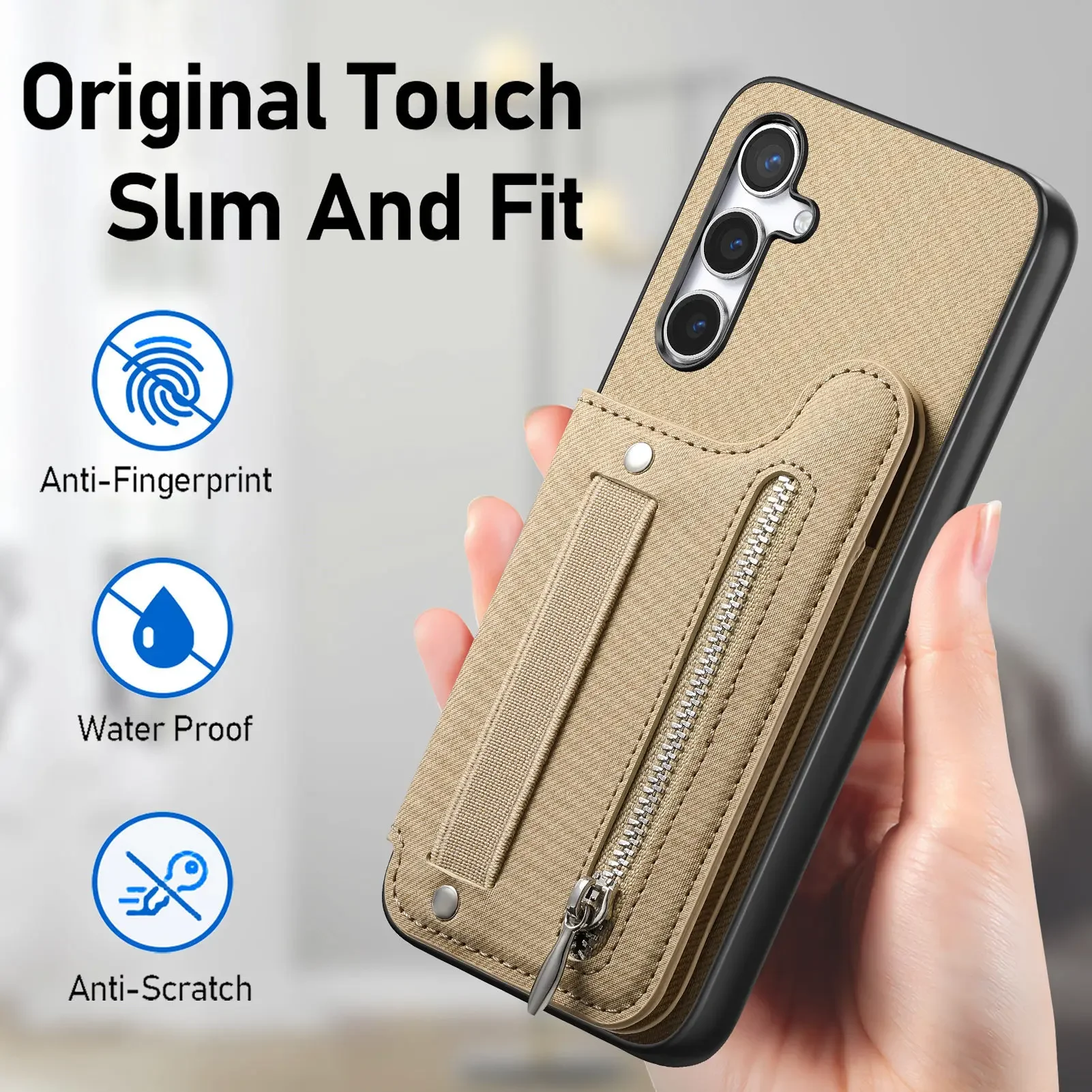 Wallet with Card Holder Cover Samsung Galaxy S25 Edge S24 FE S23 Ultra S22 S21 Plus A56 A55 A36 A54 A16 A16 A15 Phone Case