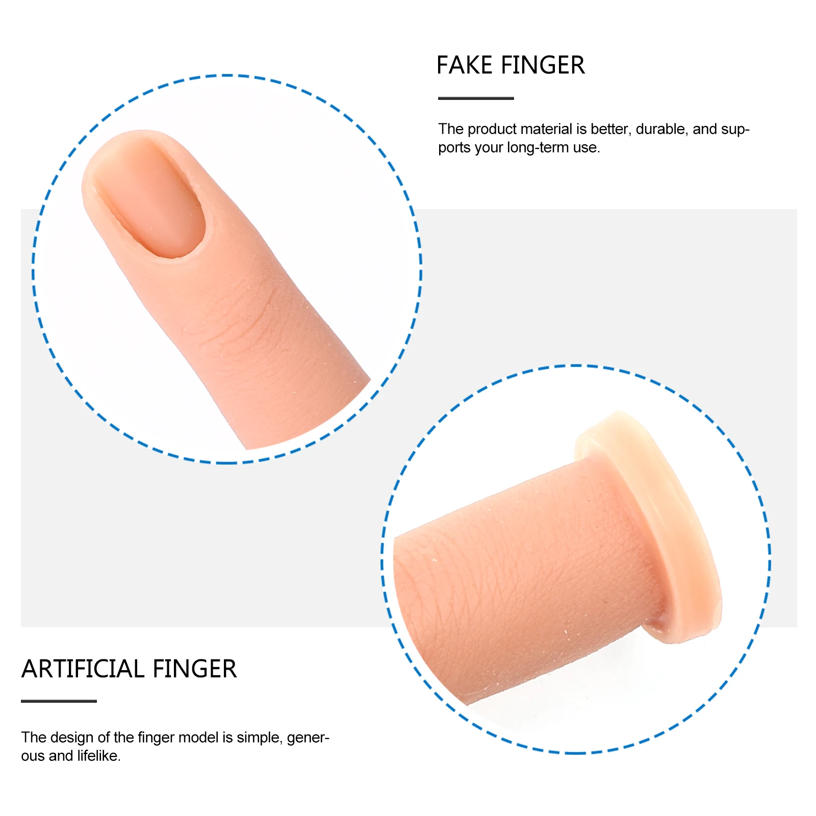 

1pc Silicone Nail Art Finger Fake Training Practice Finger Model Lifelike Manicure Hand Mold Nail Beauty Prop Tool