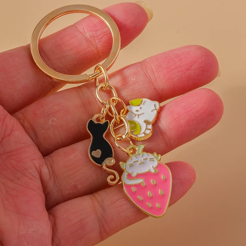 Aihua neue niedliche Schlüssel bund Emaille Tier Frosch Hund Ente Kaninchen Schlüssel bund für Frauen Handtasche Anhänger Zubehör DIY Schmuck Geschenke – Detail 28