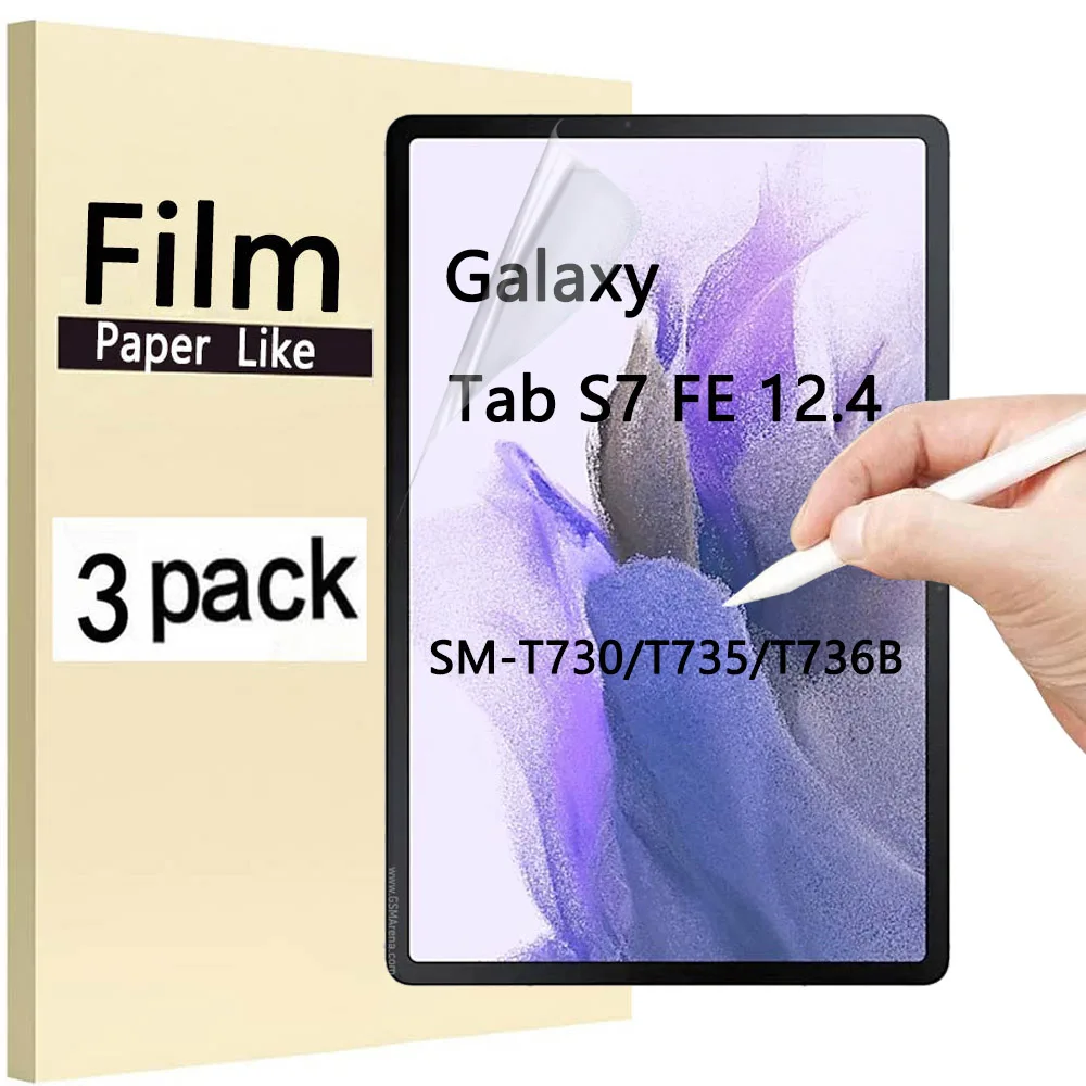 

Paper Like Film For Samsung Galaxy Tab S7 FE 12.4 2021 SM-T730 SM-T736B T730 T735 T736B Matte PET Screen Protector Tablet Film