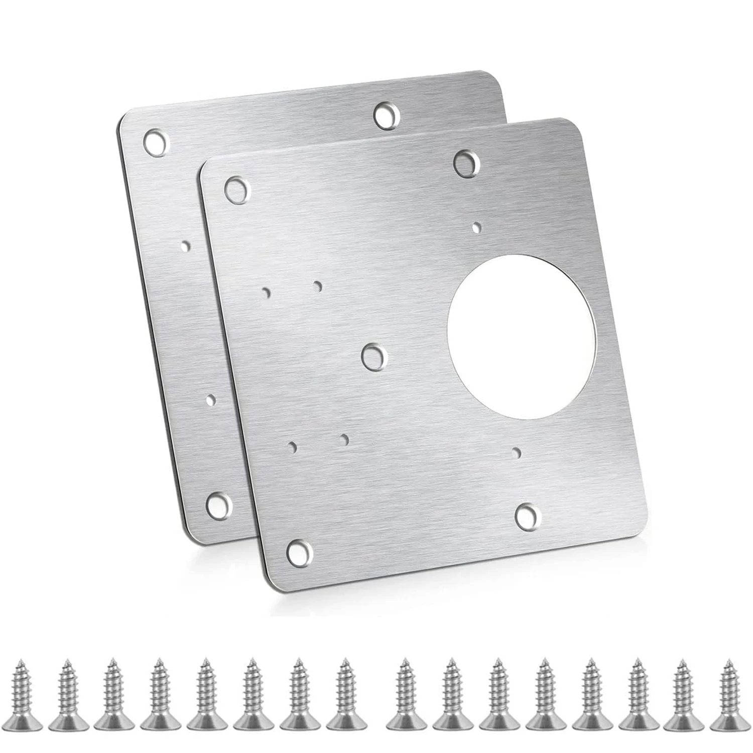 Kitchen Cupboard Door Cabinet Hinges Repair Plate, Stainless Steel Hinge Repair Brackets Kit,  Includes Fixing Screws