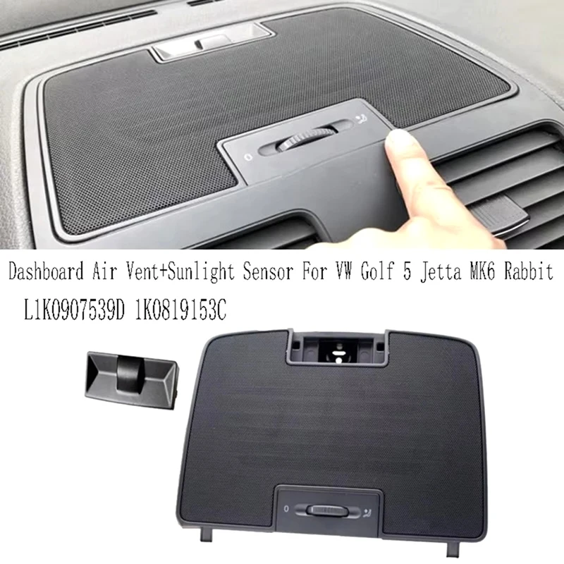 Car Dashboard Upper Air Vent+Sunlight Sensor Air Conditioner Heater Air Outlet For VW Golf 5 Jetta MK6  1K0819153C