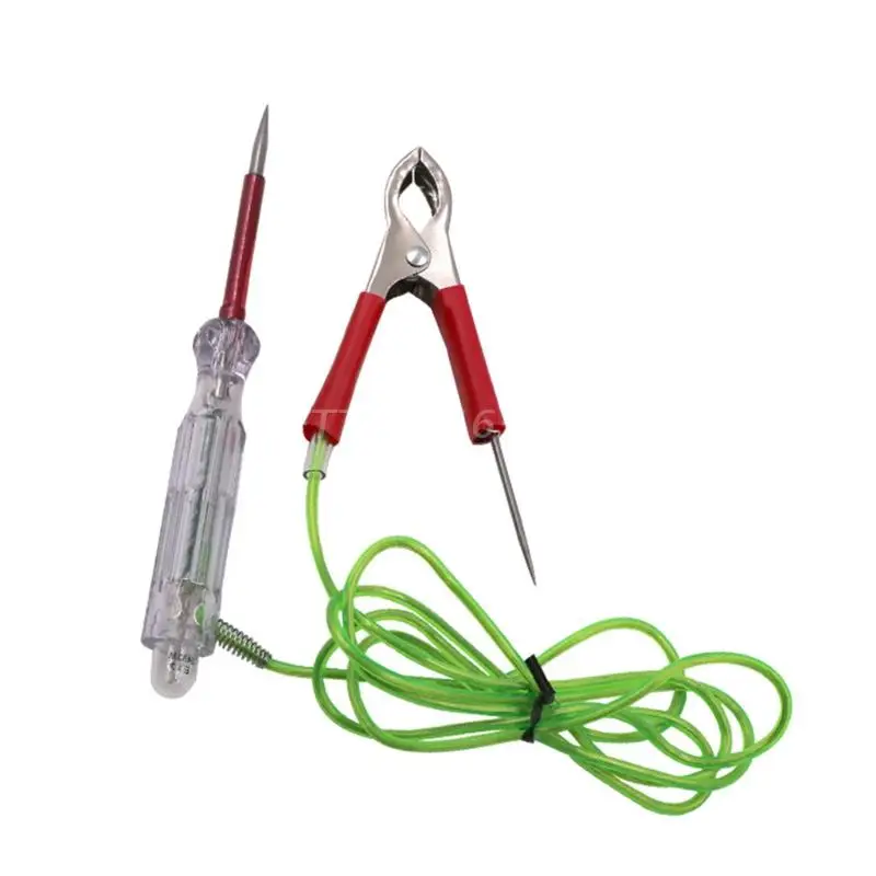 LED Car Test Pencil Light Portable Extended Spring Wire Vehicle Circuits Low Voltage Light Tester Sharp Stainless Probe