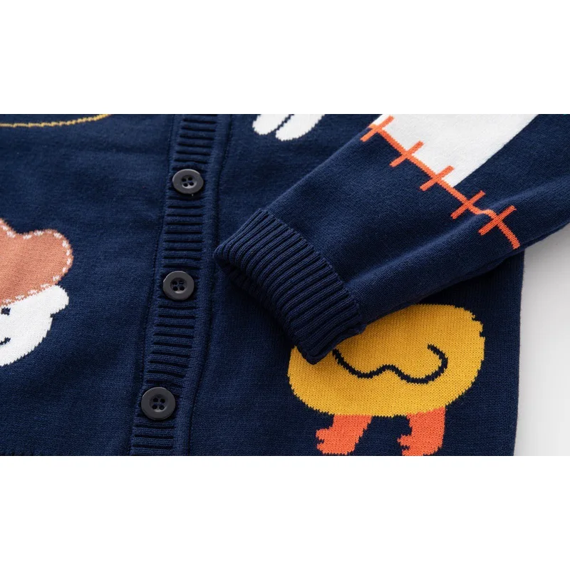 2 To 7 Years spring Autumn Winter Children's Clothing cartoon Knitted Cardigan Sweater Wool Knitted Coat Kids Cartoon Sweater image 4