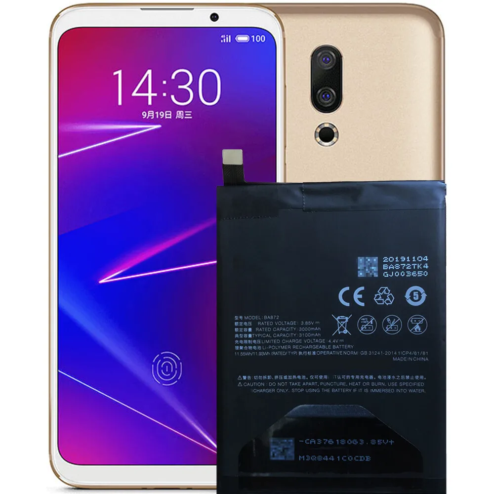 New High Quality Battery For Meizu 16X M1872 M872H M872Q BA872 3100mAh