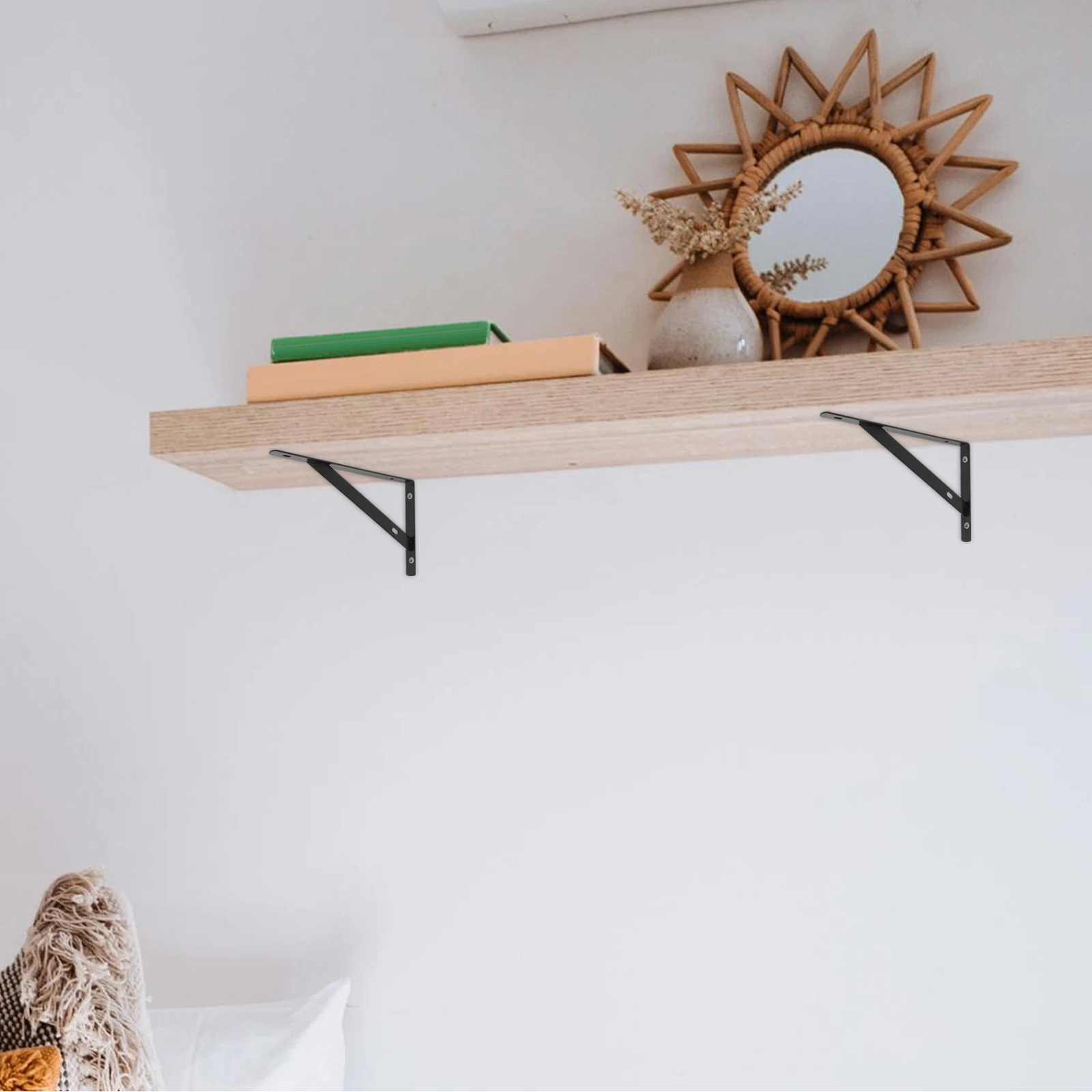 

4pcs Heavy Duty Folding Brackets Mount Supports For Shelves Multi-Functional Garage Wall Shelving Brackets Metal Shelf Supports