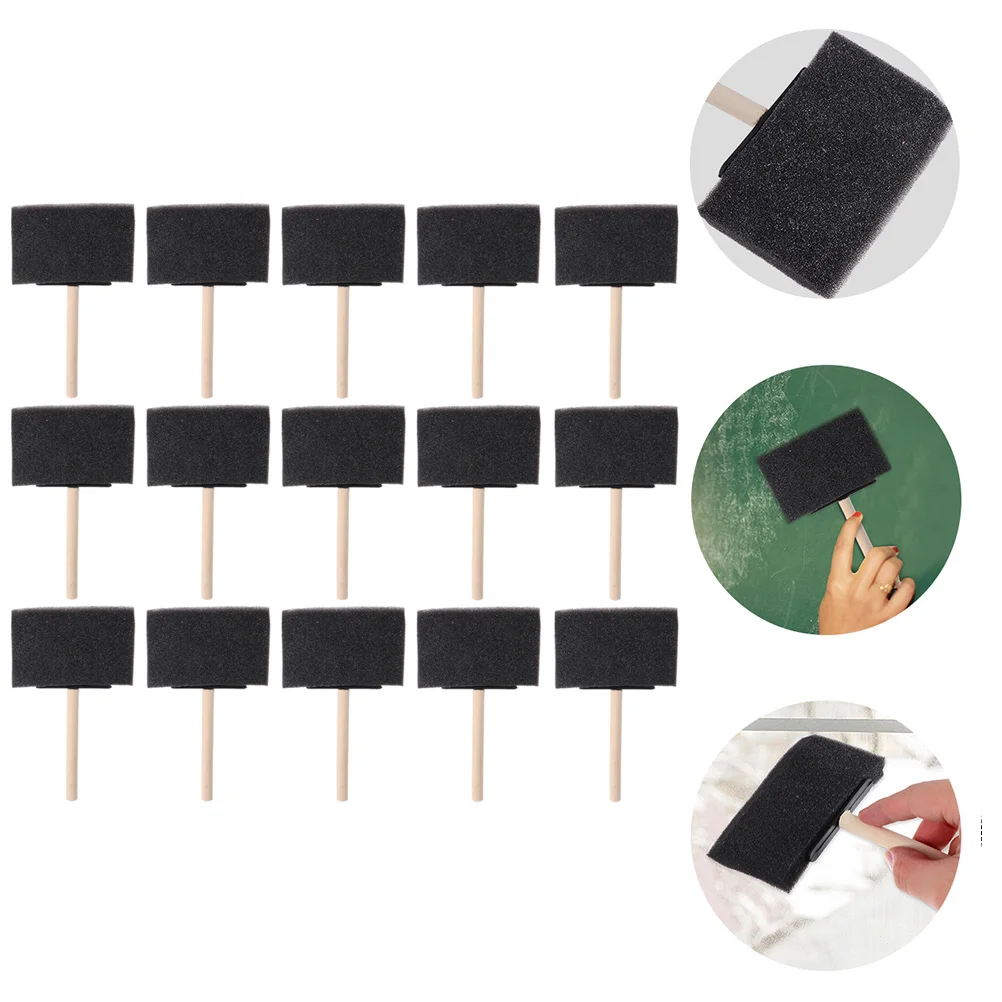 

15 Pcs Wooden Handle Sponge Brush Painting for Sponges Tool Kids Graffiti Tools Child