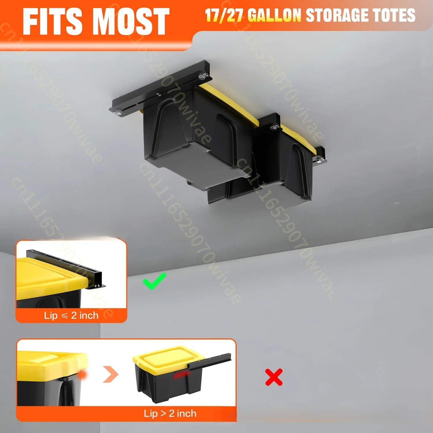 Garage storage rack wrought iron ceiling adjustable multi-functional storage box storage