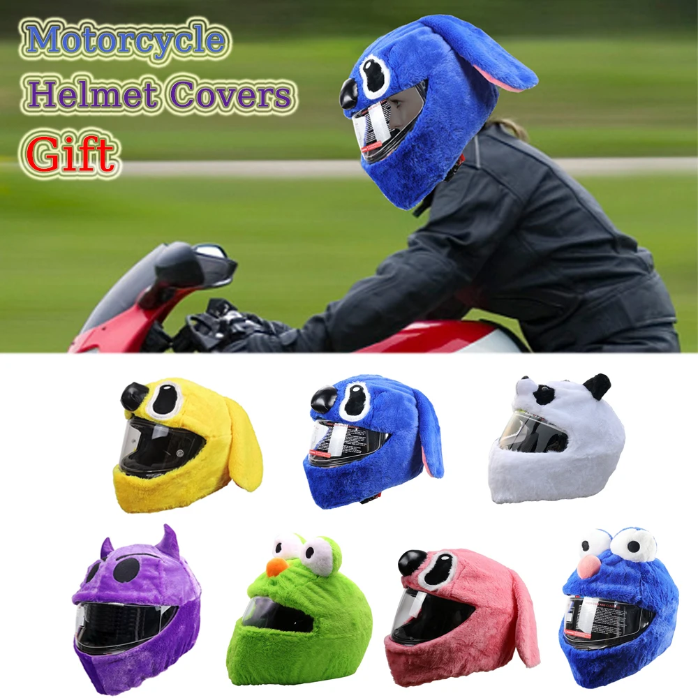 

Motorcycle Helmet Covers Funny Cartoon Plush Helmet Protective Cover Helmet Full Face Covers Personalized Helmets Accessories