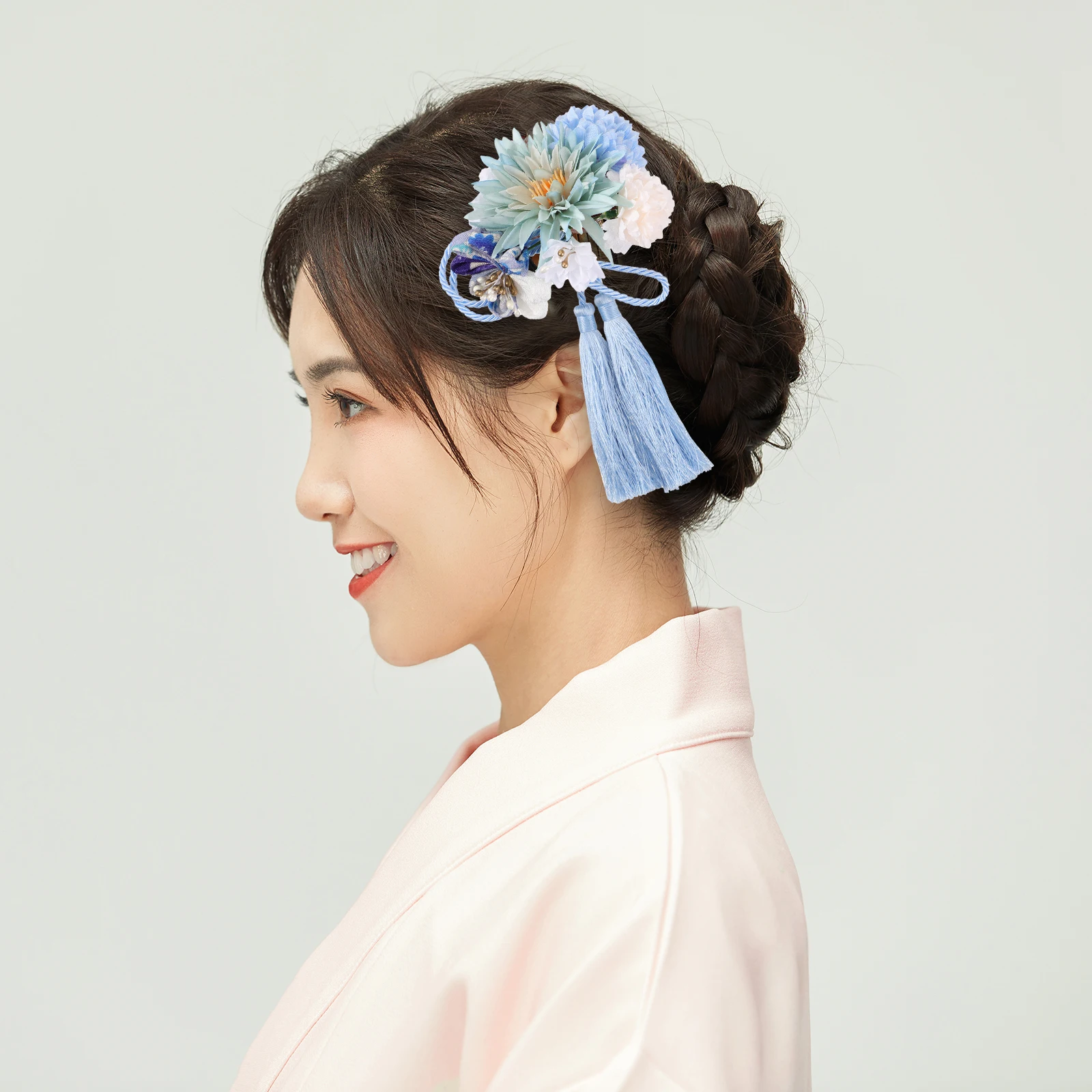 

2 Pcs Kimono Headdress Insert Comb Wedding Headpiece for Bride Bridal Hair -shaped Accessories Women Japanese-style