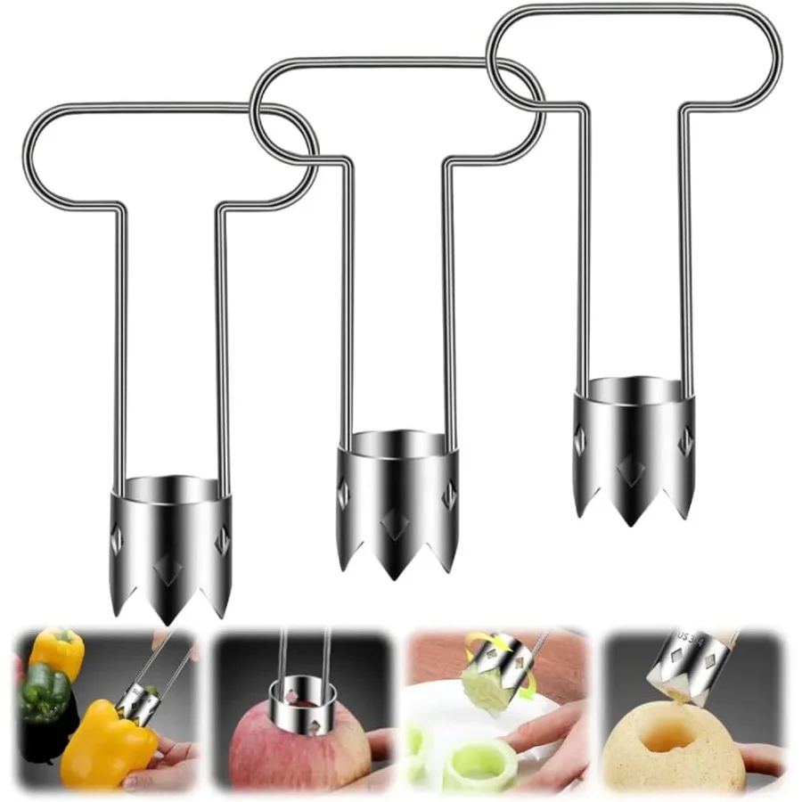 

Red Bell Pepper Corer 2025 Upgraded Stainless Steel Fruite Corer for Vegetables and Fruits Efficient Pineapple Corer Tool with