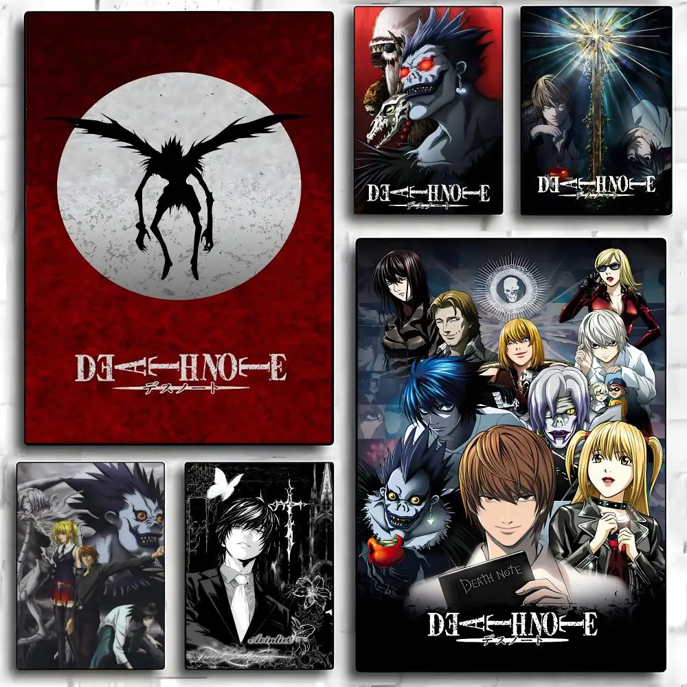 Anime Death Note Poster HD-Kunst Selbstklebende Wanddekoration für Zuhause Wasserdicht Wohnzimmer Bar Ästhetische Dekoration