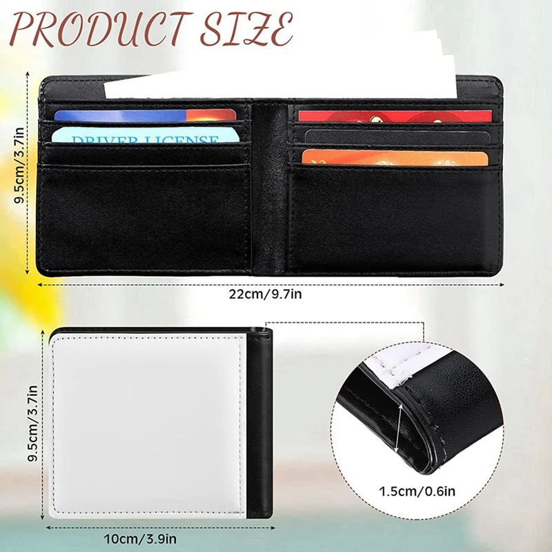 8Pcs Sublimation Wallet Blank Heat Transfer Wallet Blank Sublimation Wallet With ID Windows For Travel Work Graduation image 5