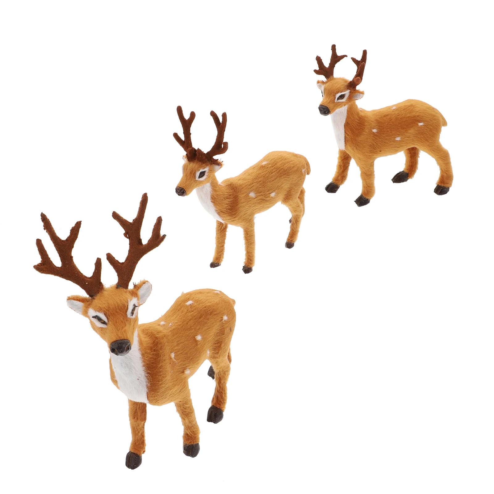 

3PCS Simulated Deer Decor Plastic Artificial Material Perfect for Home Office Dormitory Christmas Party Desktop
