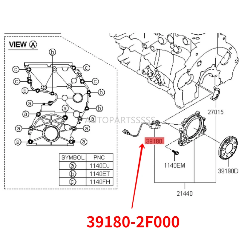 39180-2F000 Crankshaft Position Sensor 391802F000 39180 2F000 For Hyundai Kia Sorento 2009-2018 Sportage 2010-2015