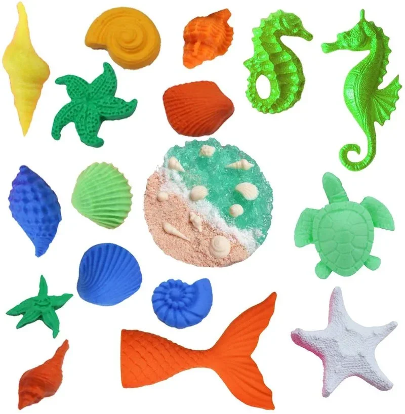 Mermaid Silicone Mold, Ocean Seahorse Starfish Undersea Creature Shape Resin Mold for Chocolate Cupcake Decorating Jewelry Epoxy